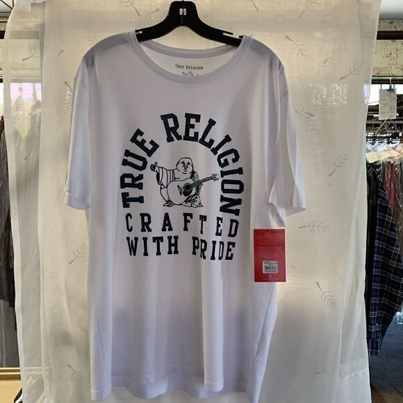 True Religion Buddha crew neck tee white/blue prnt - Picture 4 of 7